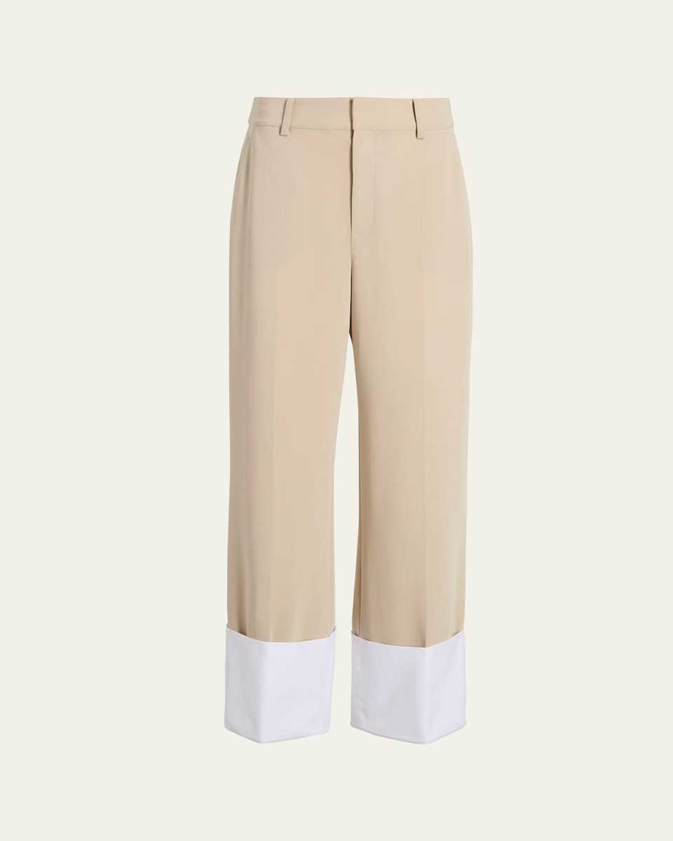 Maesa Wide-Leg Cuffed Pants